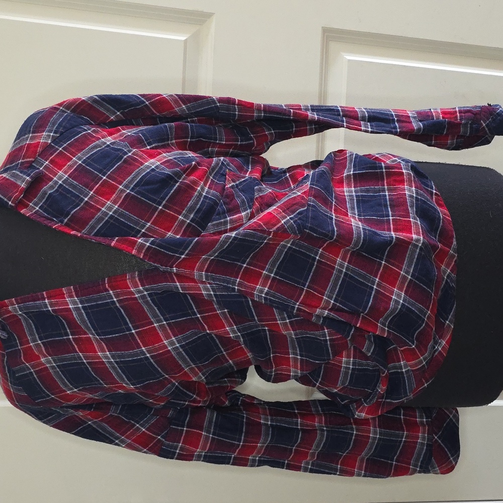 Red and Blue Plaid Wrap Top Forever 21